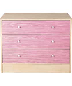 Malibu 3 Drawer Chest - Pink