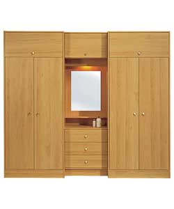 4 Door Large Fitment Wardrobe - Beech