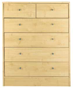 Malibu 4 Wide 2 Narrow Drawer Chest - Maple