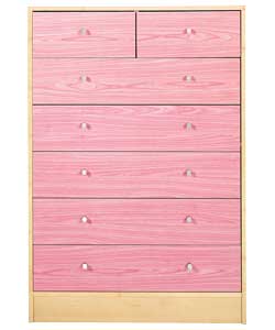 Malibu 5 Wide 2 Narrow Drawer Chest - Rose