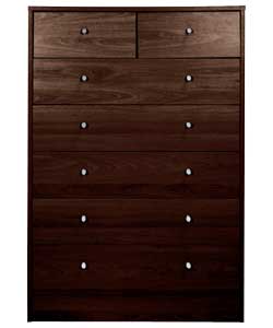 Malibu 5 Wide 2 Narrow Drawer Chest - Wenge