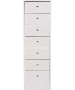 Malibu 7 Drawer Chest - White Effect