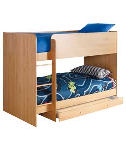 Malibu Beech Bunk Bed with Sprung Mattress