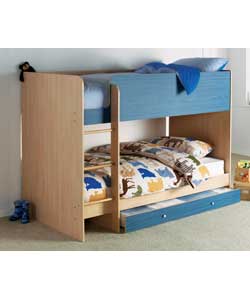 Malibu Blue Bunk Bed with Sprung Mattress