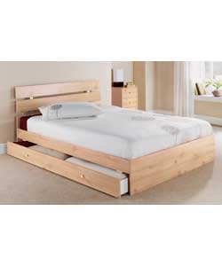 malibu Double Beech Bed with Sprung Matt