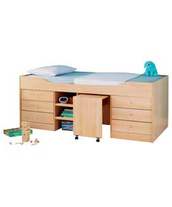 malibu Mid Sleeper Beech with Comfort Matt