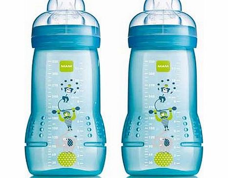 MAM 330ml 2 Pack Bottles - Blue