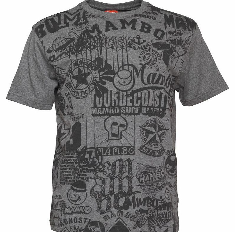 Mens Retro Placement T-Shirt Black/Grey