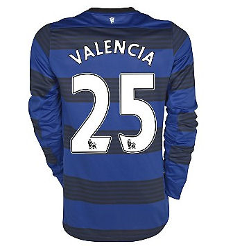 Man Utd Nike 2011-12 Man Utd Nike L/S Away Shirt (Valencia 25)