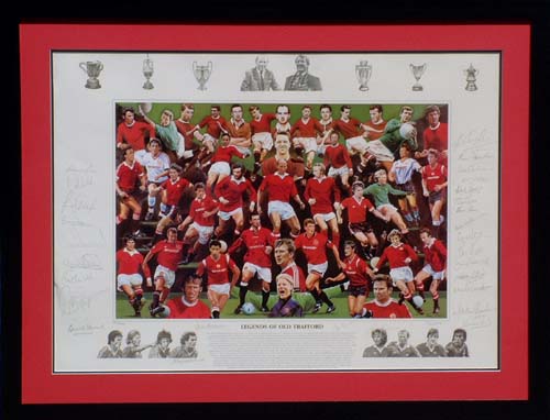 United - Legends of Old Trafford - Signed and Framed