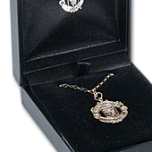 9ct 19mm Crest Pendant (18 Inch Chain).