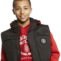 Manchester United Wadded Gilet - Black - Kids.