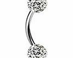 Mandys Piercing Emporium Clear Swarovski Multi Crystal Ferido Balls Eyebrow Bar Ring