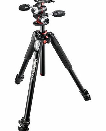 Manfrotto 055 3 Leg Section Tripod with X Pro 3 Way Head Kit - Aluminium