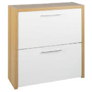 2 Drawer Shoe Storage, Oak & White