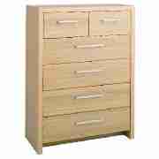 6 Drawer Chest, Oak Effect