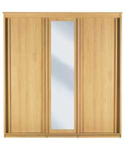 Manhattan Golden Oak Mirrored Wardrobe