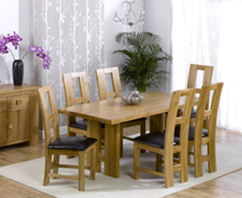 manhattan Oak Dining Table 180cm and 6 John