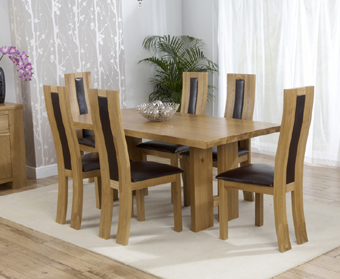 manhattan Oak Dining Table 180cm and 6 Toronto