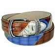 Manieri Embossed Leather Patchwork Belt