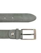 Manieri Mens Light Gray Suede Belt