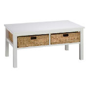 Manila 2 Drawer Coffee Table, White