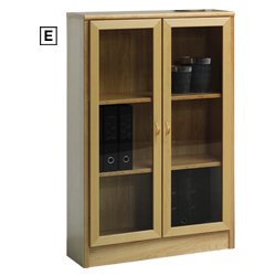 Maple Wood Real Maple Wood Veneer Low Glass Door Bookcase