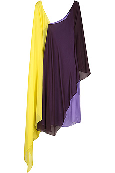 Color block chiffon dress