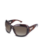 Open Temple Beveled Plastic Sunglasses