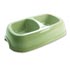 12 PLASTIC TWIN DOG BOWL (BEIGE)