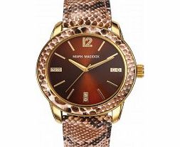 Mark Maddox Ladies Animal Print Leather Strap