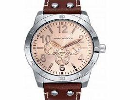 Mark Maddox Mens Aviator Look Chronograph Brown