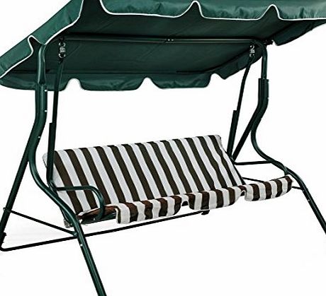 Marko Outdoor Outdoor Garden Swinging 3 Seater Bench Swing Cushioned Hammock Metal Frame Seat