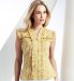 Marks and Spencer Pure Cotton Stripe Frill Front Blouse