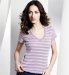 Pure Cotton V-Neck Stripe Jersey T-Shirt