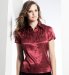 Satin Short Sleeve Pintuck Blouse