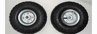 Marksman Pack Of 2 - 10`` Pneumatic Wheels For Sack Trucks / Trolleys / Wheelbarrows.