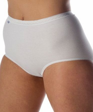 Marlon 3 Ladies Smooth Cotton White Full Briefs with Lycra. Sizes 12-30 (20-22)