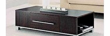 Marlow Coffee Table Dark Wood Wenge 1 Drawer Open Ends Marlow