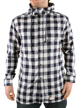 Blue/White Hooded Lumberjack Shirt