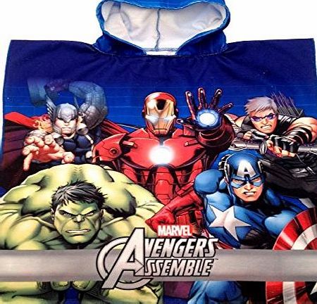 Marvel Avengers Hooded Poncho Beach Towel Bath Swimming Towel Boys Kids Childrens One Size