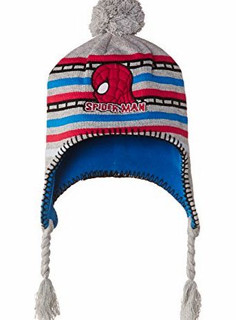 Marvel Boys Spiderman NH4209 Hat, Grey (Light Grey Melange/Black/Blue), 52 cm