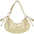 Maschera Beige Lizard-Embossed Leather Hobo Bag