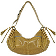 Maschera Olive Green Lizard-Embossed Leather Hobo Bag