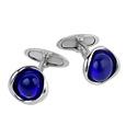 Masini Blue Murano Glass Sterling Silver Cufflinks