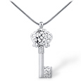 Masini Gioielli Friendship Key Pendant on Sterling Silver Chain