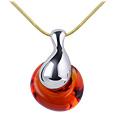 Vanita`- Amber Murano Glass and Silver Pendant