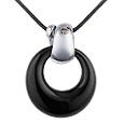 Vanita`- Black Open Circle Murano Glass Pendant