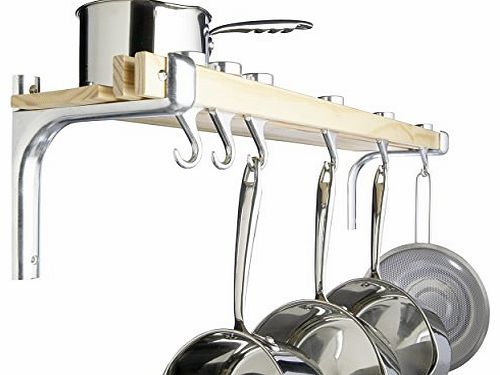 Master Class Shelf Style Wooden Pot Rack