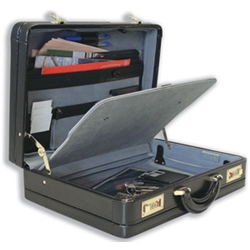 Masters Briefcase Leather Expander Suede